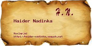 Haider Nadinka névjegykártya